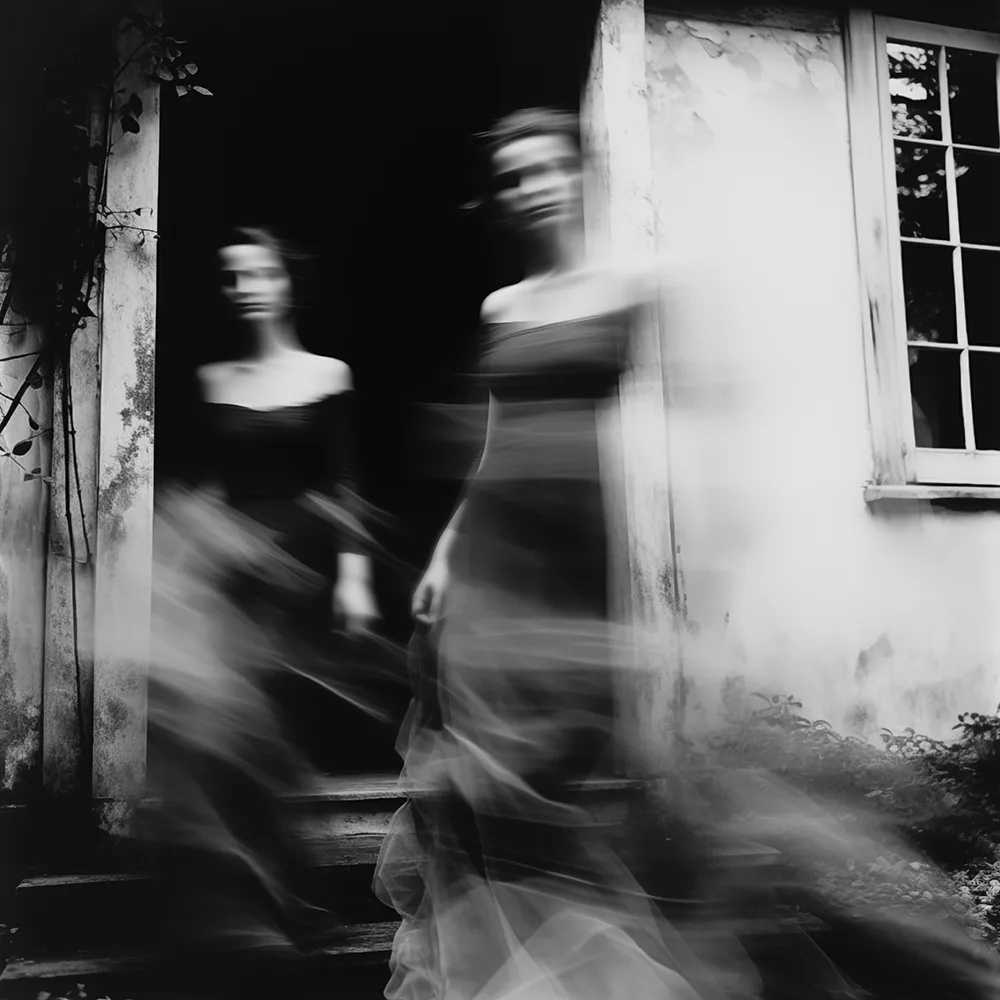 Black and white image: Eternal Sisters.