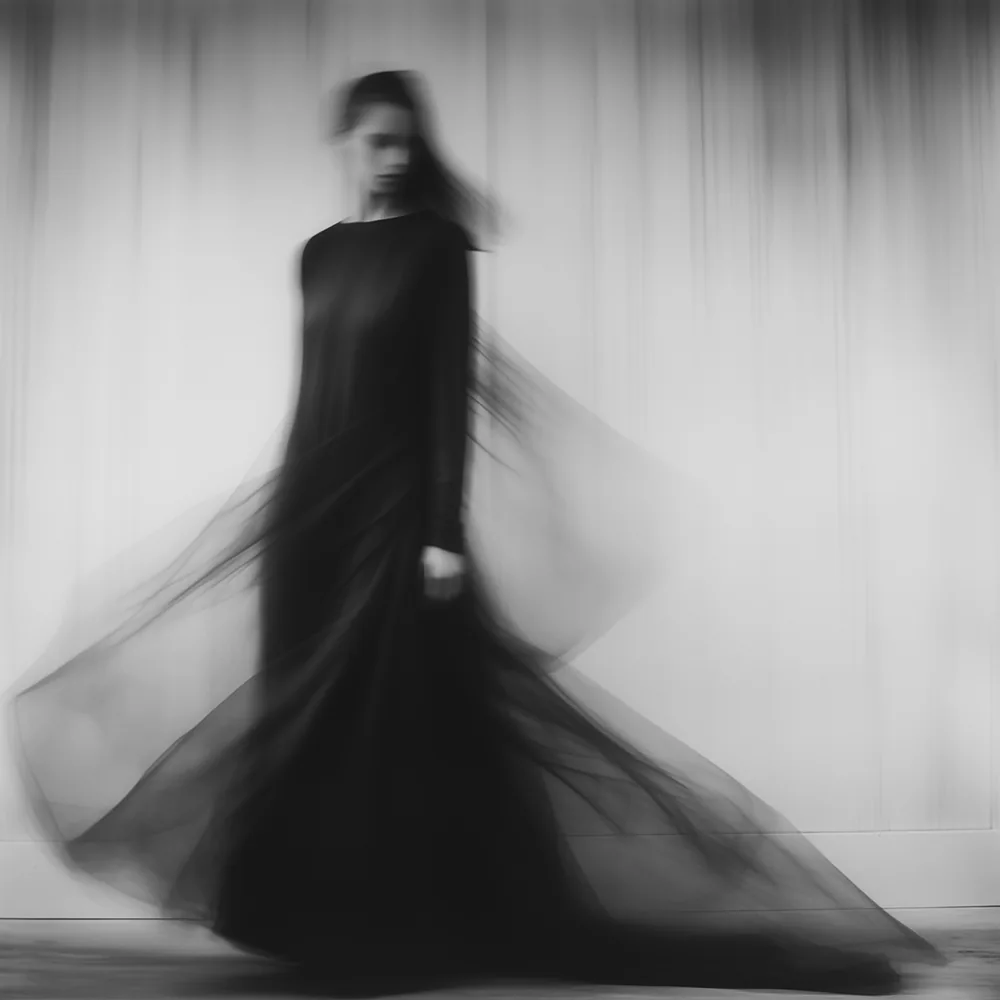 Black and white image: Mourning'S Muse.
