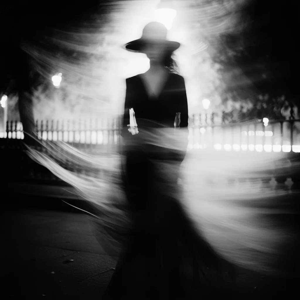 Black and white image: Streetlight Temptress.