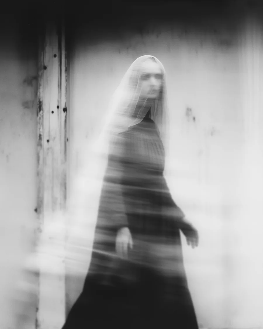 Black and white image: The Silent Specter.