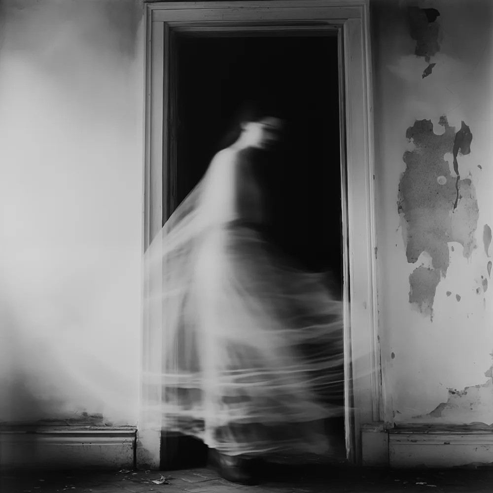 Black and white image: The Watchful Presence.