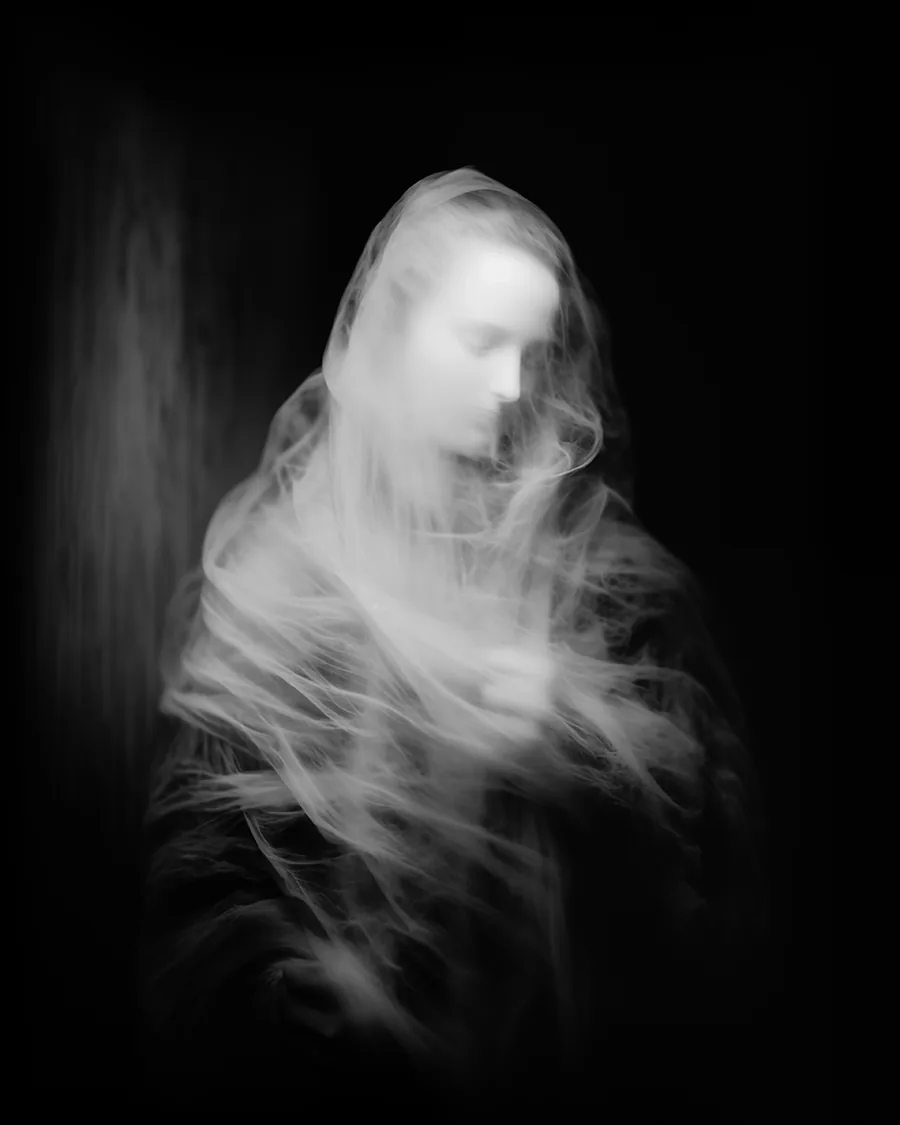 Black and white image: Wrapped In Silence.